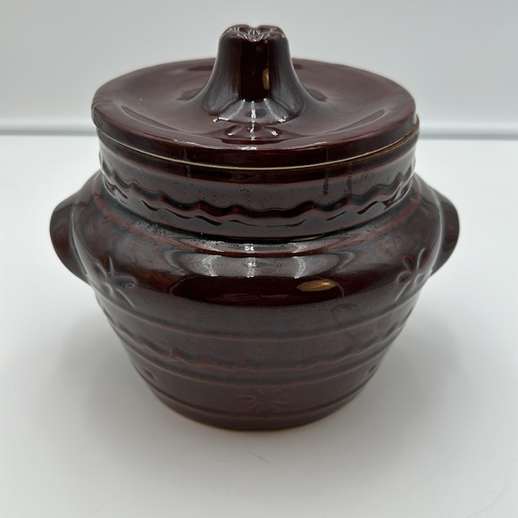 Vintage Mar-Crest Oven Proof Stoneware Bean Pot With Lid-USA - Picture 13 of 16
